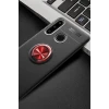 Newface Huawei Y6P Kılıf Range Yüzüklü Silikon - Siyah-Kırmızı