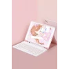 Newface Apple iPad Pro 12.9 (2024) Kılıf KC01 Smart Klavyeli Tablet Kılıfı - Pembe