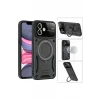 Newface Apple iPhone 11 Kılıf Joy Lens Standlı Kapak - Siyah