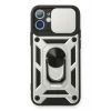 Newface Apple iPhone 11 Kılıf Pars Lens Yüzüklü Silikon - Gümüş