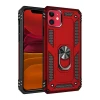 Newface Apple iPhone 11 Kılıf Sofya Yüzüklü Silikon Kapak - Kırmızı