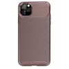 Newface Apple iPhone 11 Pro Kılıf Auto Focus Karbon Kapak - Kahverengi