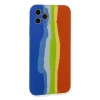 Newface Apple iPhone 11 Pro Kılıf Ebruli Lansman Silikon - Mavi-Turuncu