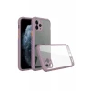 Newface Apple iPhone 11 Pro Max Kılıf Miami Şeffaf Silikon - Açık Mor