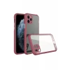 Newface Apple iPhone 11 Pro Max Kılıf Miami Şeffaf Silikon - Fuşya