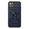 Newface Apple iPhone 11 Pro Max Kılıf Pars Lens Yüzüklü Silikon - Lacivert