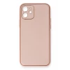 Newface Apple iPhone 12 Kılıf Coco Deri Silikon Kapak - Pembe