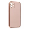Newface Apple iPhone 12 Kılıf Coco Deri Silikon Kapak - Pembe