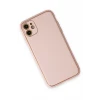 Newface Apple iPhone 12 Kılıf Coco Deri Silikon Kapak - Pudra