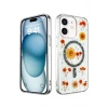 Newface Apple iPhone 12 Kılıf Daisy Simli Magsafe Kapak - Siyah