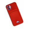 Newface Apple iPhone 12 Kılıf Kelvin Kartvizitli Silikon - Kırmızı