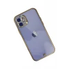Newface Apple iPhone 12 Kılıf Liva Taşlı Silikon - Mor