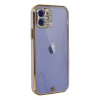 Newface Apple iPhone 12 Kılıf Liva Taşlı Silikon - Mor