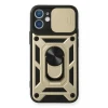 Newface Apple iPhone 12 Kılıf Pars Lens Yüzüklü Silikon - Gold