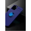 Newface Apple iPhone 12 Kılıf Range Yüzüklü Silikon - Mavi
