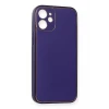 Newface Apple iPhone 12 Mini Kılıf Coco Deri Silikon Kapak - Mor