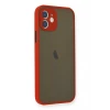 Newface Apple iPhone 12 Mini Kılıf Montreal Silikon Kapak - Kırmızı