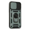 Newface Apple iPhone 12 Mini Kılıf Pars Lens Yüzüklü Silikon - Yeşil