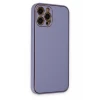 Newface Apple iPhone 12 Pro Kılıf Coco Deri Silikon Kapak - Açık Lila