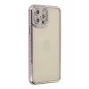 Newface Apple iPhone 12 Pro Kılıf Joke Taşlı Silikon - Mor