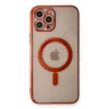 Newface Apple iPhone 12 Pro Kılıf Magneticsafe Lazer Silikon - Kırmızı