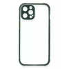 Newface Apple iPhone 12 Pro Kılıf Miami Şeffaf Silikon - Koyu Yeşil