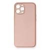 Newface Apple iPhone 12 Pro Max Kılıf Coco Deri Silikon Kapak - Pembe