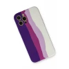 Newface Apple iPhone 12 Pro Max Kılıf Ebruli Lansman Silikon - Mor-Beyaz