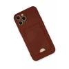 Newface Apple iPhone 12 Pro Max Kılıf Kelvin Kartvizitli Silikon - Bordo
