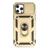 Newface Apple iPhone 12 Pro Max Kılıf Pars Lens Yüzüklü Silikon - Gold