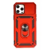 Newface Apple iPhone 12 Pro Max Kılıf Pars Lens Yüzüklü Silikon - Kırmızı