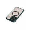 Newface Apple iPhone 12 Pro Max Kılıf Prag Magneticsafe Kapak - Koyu Yeşil