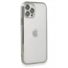 Newface Apple iPhone 12 Pro Max Kılıf Razer Lensli Silikon - Gümüş