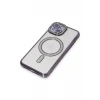 Newface Apple iPhone 13 Kılıf Joke Simli Magneticsafe Kılıf - Derin Mor