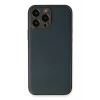 Newface Apple iPhone 13 Pro Kılıf Coco Deri Silikon Kapak - Mavi