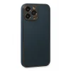 Newface Apple iPhone 13 Pro Kılıf Coco Deri Silikon Kapak - Mavi