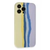 Newface Apple iPhone 13 Pro Kılıf Ebruli Lansman Silikon - Sarı-Lila