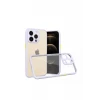Newface Apple iPhone 13 Pro Kılıf Miami Şeffaf Silikon - Lila