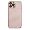Newface Apple iPhone 13 Pro Max Kılıf Coco Karbon Silikon - Pembe