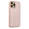 Newface Apple iPhone 13 Pro Max Kılıf Coco Karbon Silikon - Pembe
