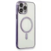 Newface Apple iPhone 13 Pro Max Kılıf Magneticsafe Lazer Silikon - Mor