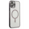 Newface Apple iPhone 13 Pro Max Kılıf Magneticsafe Lazer Silikon - Siyah