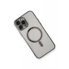 Newface Apple iPhone 13 Pro Max Kılıf Magneticsafe Lazer Silikon - Siyah