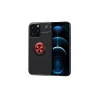 Newface Apple iPhone 13 Pro Max Kılıf Range Yüzüklü Silikon - Siyah-Kırmızı