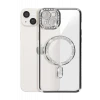 Newface Apple iPhone 14 Kılıf Joke Simli Magneticsafe Kılıf - Gümüş
