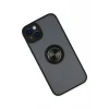 Newface Apple iPhone 14 Kılıf Montreal Yüzüklü Silikon Kapak - Siyah