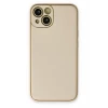 Newface Apple iPhone 14 Plus Kılıf Coco Deri Silikon Kapak - Gold