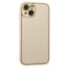 Newface Apple iPhone 14 Plus Kılıf Coco Deri Silikon Kapak - Gold