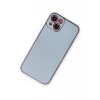 Newface Apple iPhone 14 Plus Kılıf Coco Deri Silikon Kapak - Sky Blue