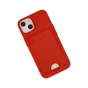 Newface Apple iPhone 14 Plus Kılıf Kelvin Kartvizitli Silikon - Kırmızı